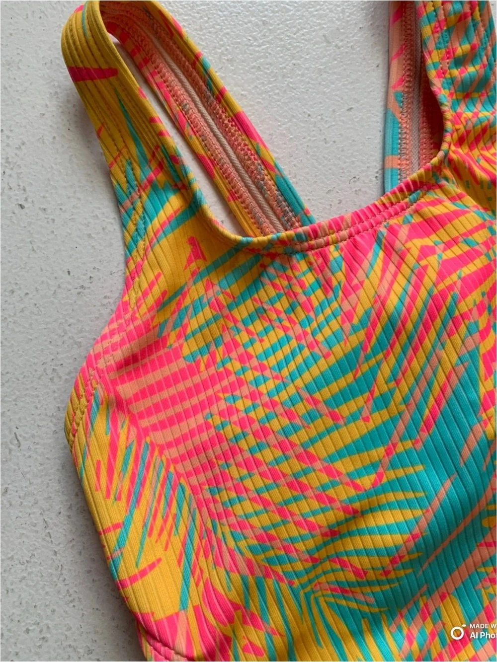 Art Class Girls Bright Tropical One Piece Swimsuit Size XS (4/5) NWT Beach Swim